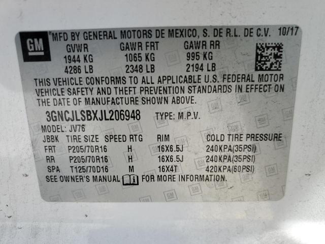2018 CHEVROLET TRAX 1LT - 3GNCJLSBXJL206948