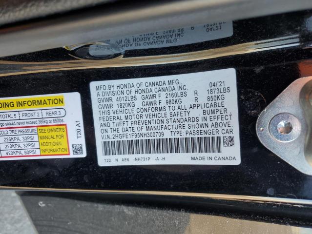 2022 HONDA CIVIC TOUR 2HGFE1F95NH300709