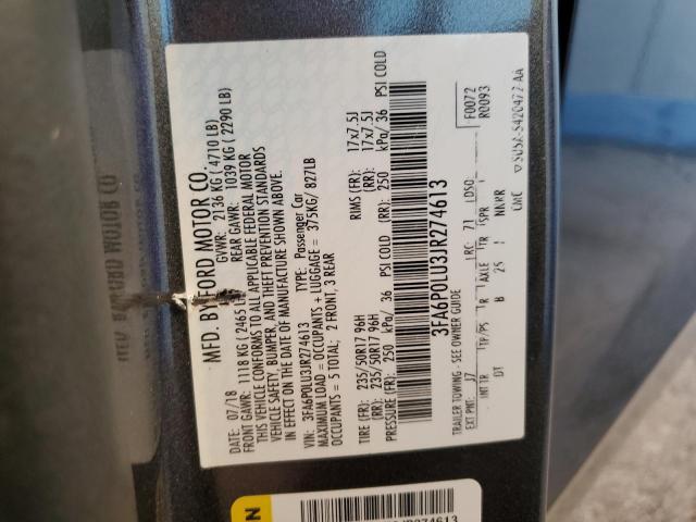 2018 FORD FUSION SE - 3FA6P0LU3JR274613