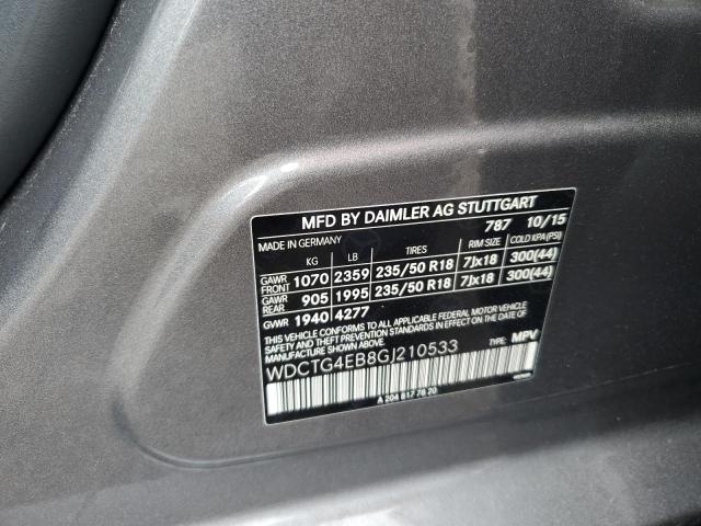 2016 MERCEDES-BENZ GLA 250 WDCTG4EB8GJ210533