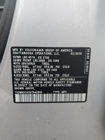 2019 VOLKSWAGEN ATLAS SEL 1V2MR2CAXKC542830