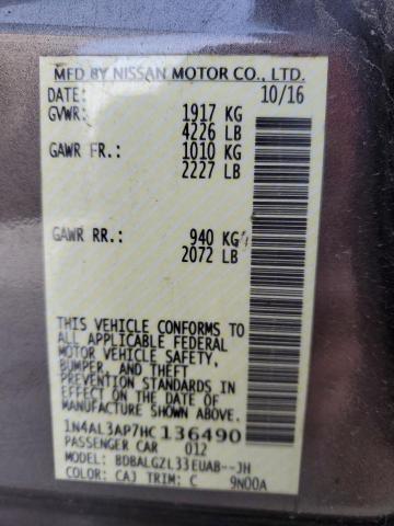 2017 NISSAN ALTIMA 2.5 - 1N4AL3AP7HC136490
