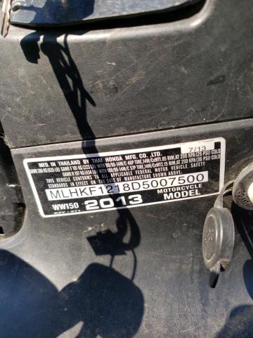 2013 HONDA PCX 150 MLHKF1218D5007500