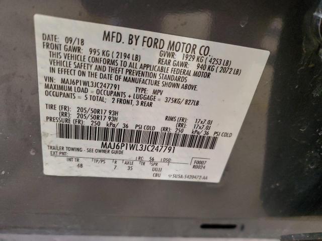 2018 FORD ECOSPORT T MAJ6P1WL3JC247791