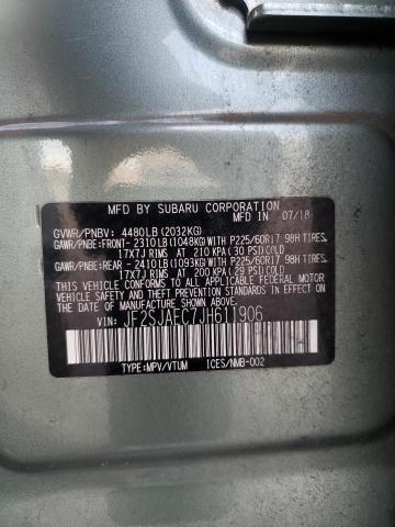 2018 SUBARU FORESTER 2 - JF2SJAEC7JH611906