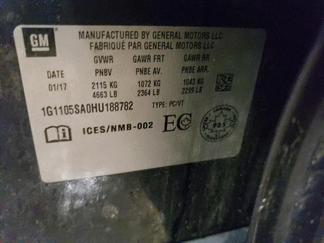 2017 CHEVROLET IMPALA LT 1G1105SA0HU188782