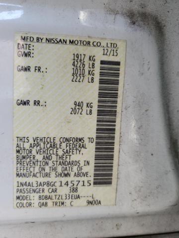 2016 NISSAN ALTIMA 2.5 - 1N4AL3AP8GC145715
