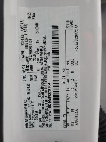 2021 FORD F150 SUPER - 1FTFW1ED9MFB79104