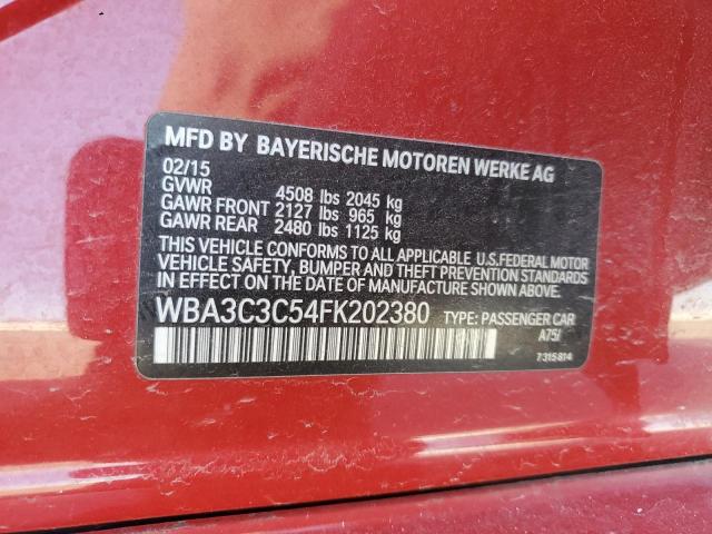 2015 BMW 320 I XDRI WBA3C3C54FK202380