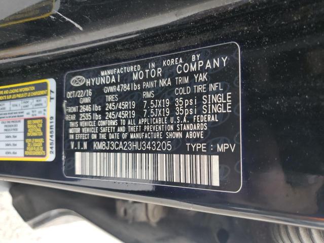 2017 HYUNDAI TUCSON LIM - KM8J3CA23HU343205