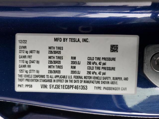 2023 TESLA MODEL 3 - 5YJ3E1EC8PF461353