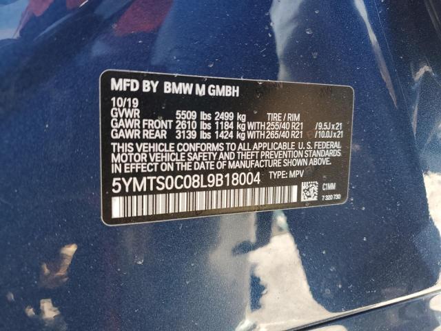 2020 BMW X3 M COMPE 5YMTS0C08L9B18004