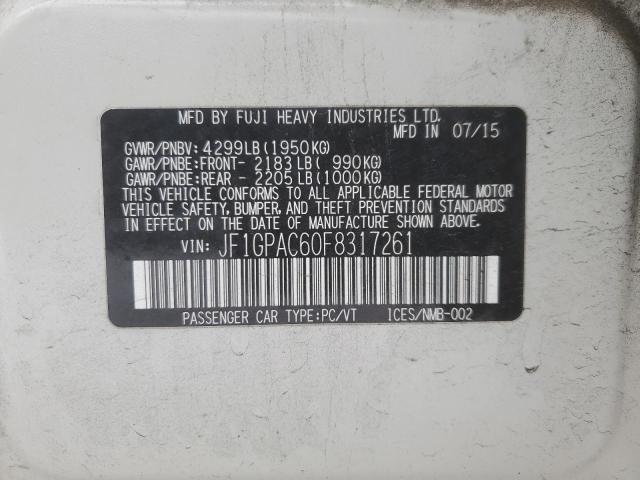 2015 SUBARU IMPREZA PR - JF1GPAC60F8317261