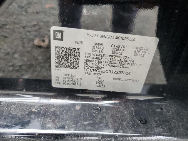 2018 CHEVROLET 1500 SILVE 1GCRCREC0JZ297614