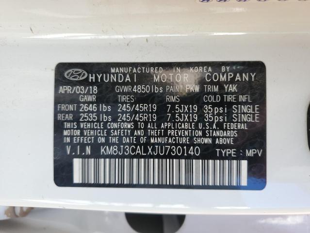 2018 HYUNDAI TUCSON SPO - KM8J3CALXJU730140