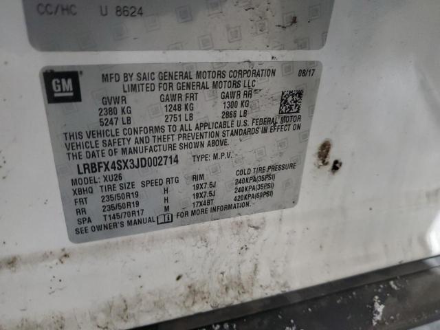 2018 BUICK ENVISION P - LRBFX4SX3JD002714