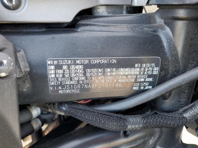 2015 SUZUKI GSX-S750 JS1GR7NA8F2101146