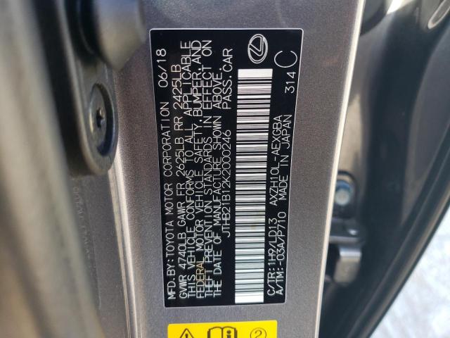 2019 LEXUS ES 300H JTHB21B12K2000246