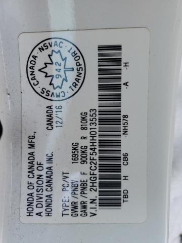 2017 HONDA CIVIC LX 2HGFC2F54HH013553