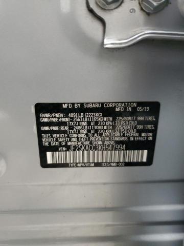 2019 SUBARU FORESTER JF2SKACC3KH547994