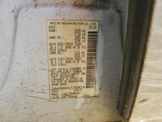 2015 NISSAN FRONTIER S - 1N6AD0ER6FN726924