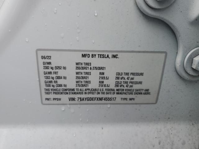 2022 TESLA MODEL Y - 7SAYGDEFXNF455517