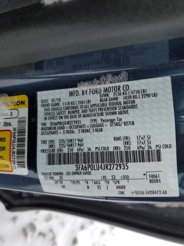2018 FORD FUSION SE - 3FA6P0LU4JR272935