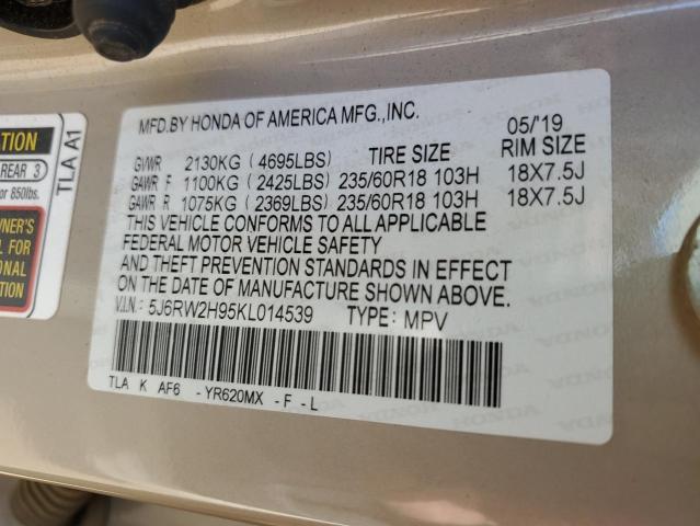 2019 HONDA CR-V TOURI - 5J6RW2H95KL014539