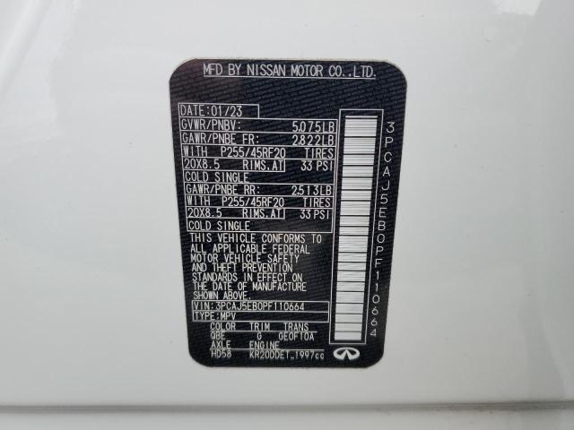 2023 INFINITI QX50 SENSO 3PCAJ5EB0PF110664