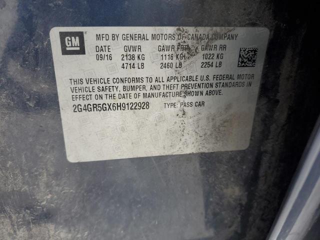 2017 BUICK REGAL PREM 2G4GR5GX6H9122928
