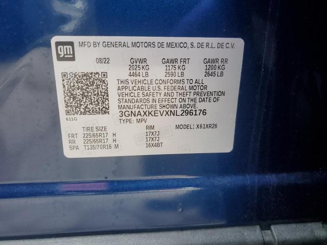 2022 CHEVROLET EQUINOX LT - 3GNAXKEVXNL296176