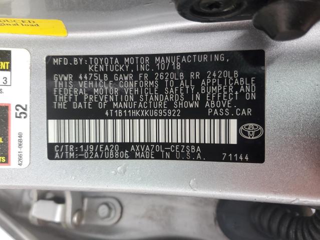2019 TOYOTA CAMRY L - 4T1B11HKXKU695922