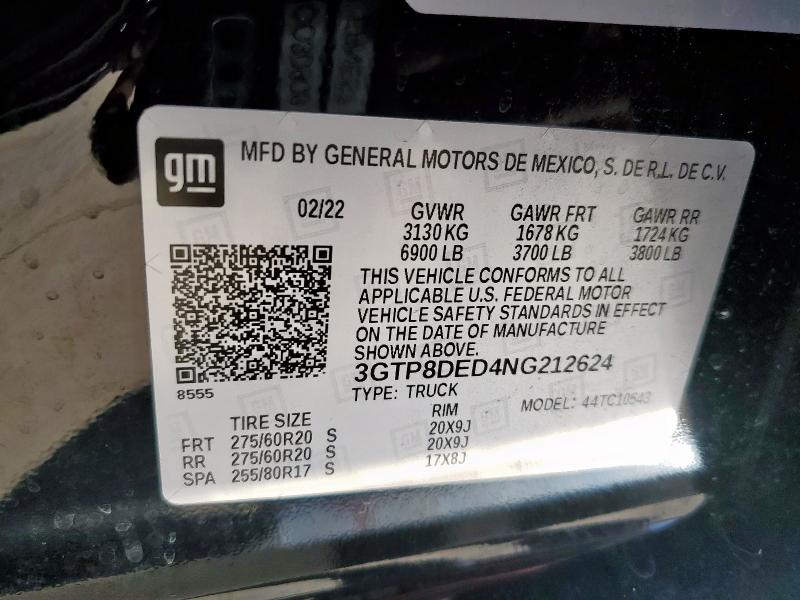 2022 GMC SIERRA LIM - 3GTP8DED4NG212624