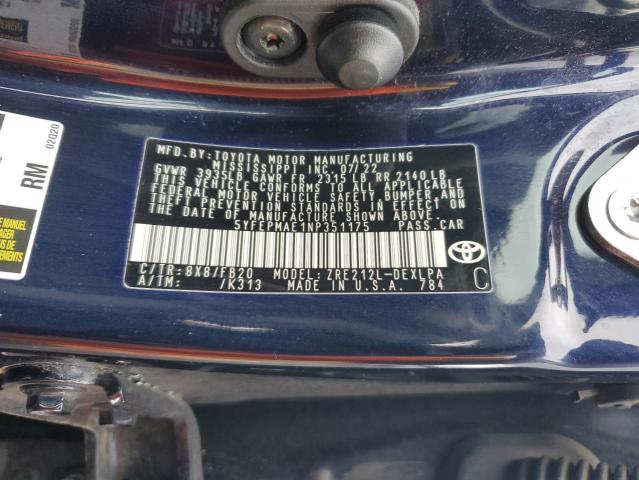 2022 TOYOTA COROLLA LE - 5YFEPMAE1NP351175