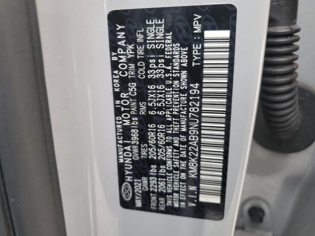 2022 HYUNDAI KONA SEL KM8K22AB9NU782194