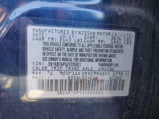2018 NISSAN SENTRA S - 3N1AB7AP9JY205801