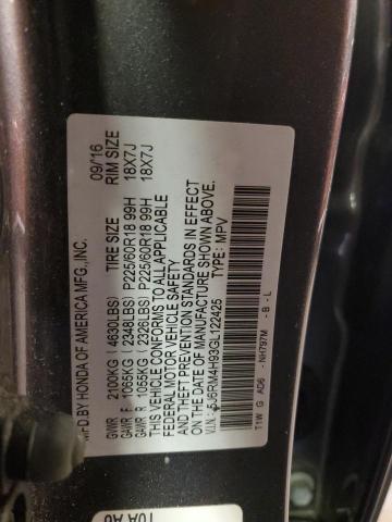 2016 HONDA CR-V TOURI - 5J6RM4H93GL122425