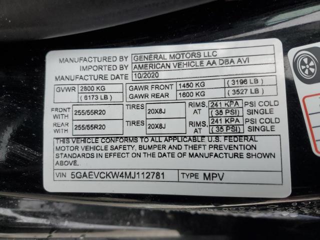 2021 BUICK ENCLAVE AV - 5GAEVCKW4MJ112781