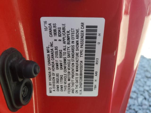 2017 HONDA CIVIC EX - 2HGFC3B38HH350754