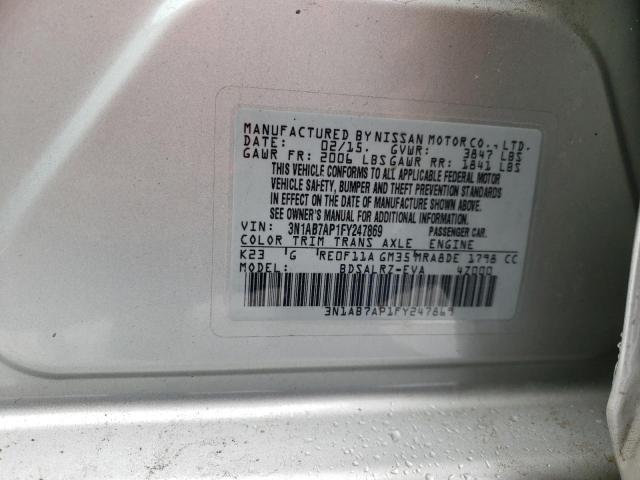 2015 NISSAN SENTRA S 3N1AB7AP1FY247869