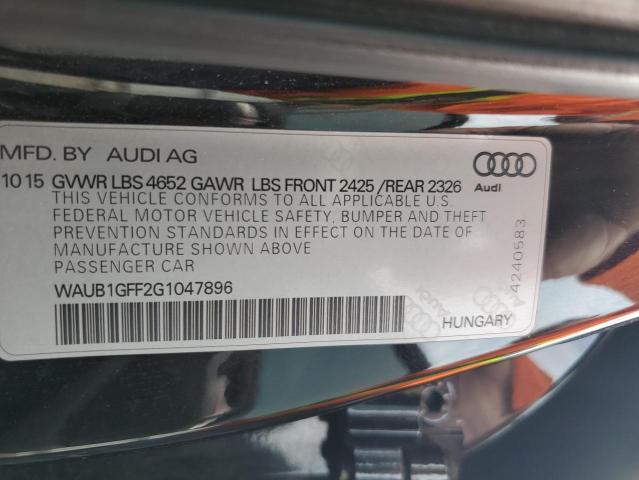 2016 AUDI S3 PREMIUM - WAUB1GFF2G1047896