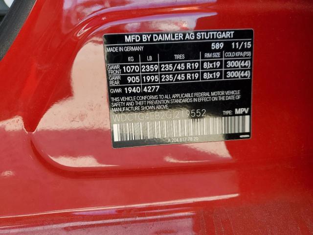 2016 MERCEDES-BENZ GLA 250 - WDCTG4EB2GJ219552