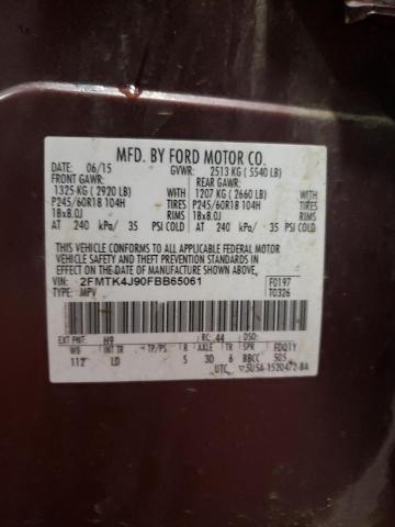 2015 FORD EDGE SEL 2FMTK4J90FBB65061