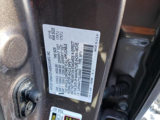 2016 HONDA CR-V EXL 5J6RM4H77GL058923