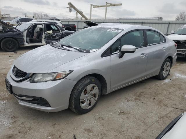 HONDA CIVIC LX 2015 gray sedan 4d gas 19XFB2F53FE006166 photo #1
