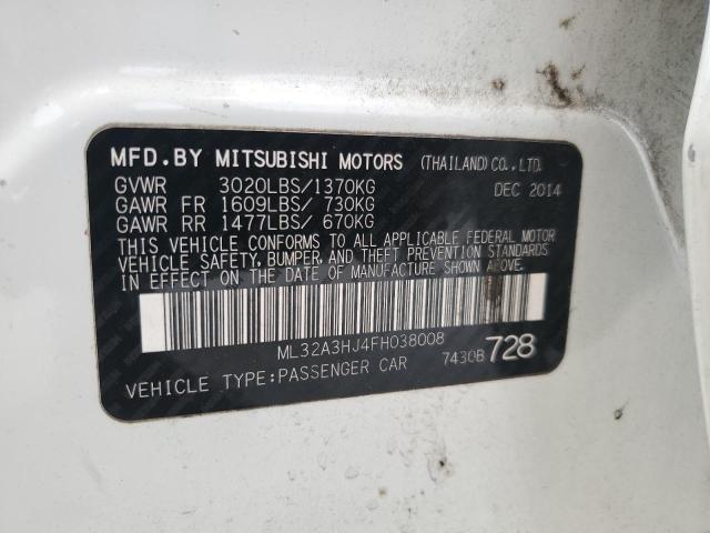 2015 MITSUBISHI MIRAGE DE ML32A3HJ4FH038008