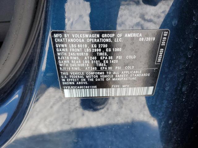 2019 VOLKSWAGEN ATLAS SE 1V2LR2CA9KC601295