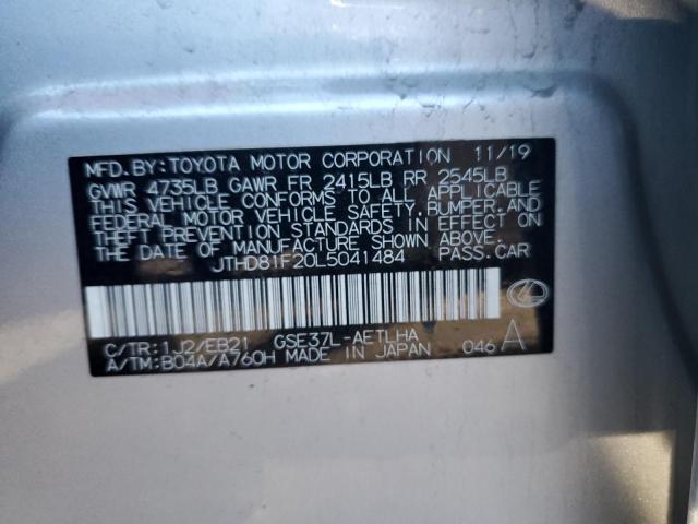 2020 LEXUS IS 300 PRE JTHD81F20L5041484