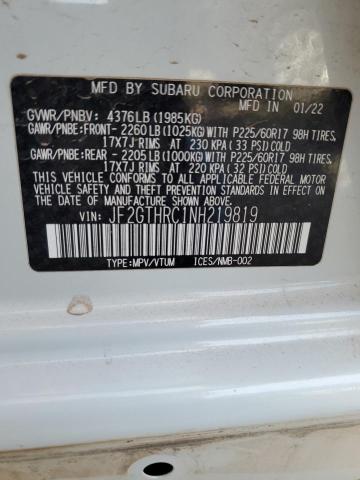 2022 SUBARU CROSSTREK - JF2GTHRC1NH219819