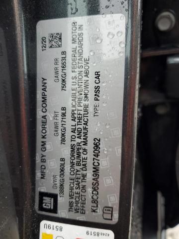 2021 CHEVROLET SPARK 1LT - KL8CD6SA9MC740962